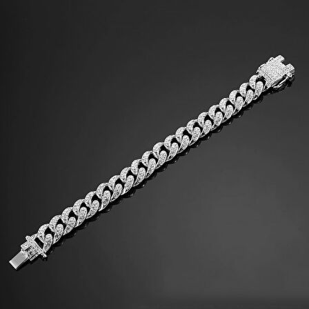 Chavin 12 mm. Kalın Taşlı Alloy Erkek Bileklik ed93by