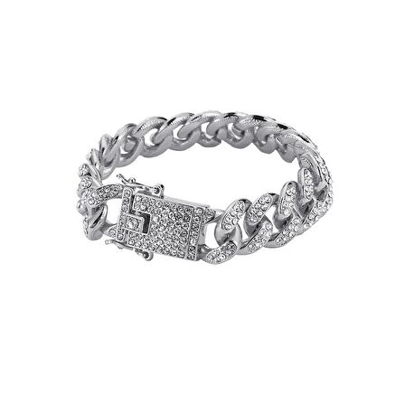 Chavin 12 mm. Kalın Taşlı Alloy Erkek Bileklik ed93by