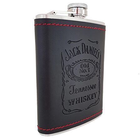 Jack Daniel Çelik 8oz Deri Kaplı 240 ml İçki Matara Takım dp02t