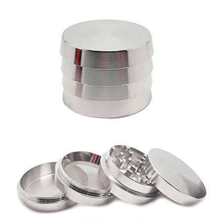 Silver 52mm. Tütün Baharat Herbal Öğütücüsü Parçalayıcı rb84slv