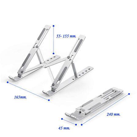 Aliminyum Ayarlı Laptop Macbook Notebook Yükseltici Tutucu cin304