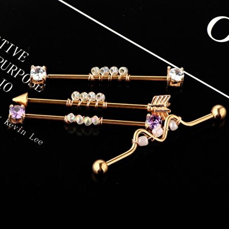 Chavin Çelik Rose Industrial Kulak Piercing Cross Helix ep34