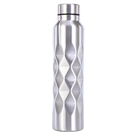 Çelik Gri 1000 ml Spor Matara Suluk cin338