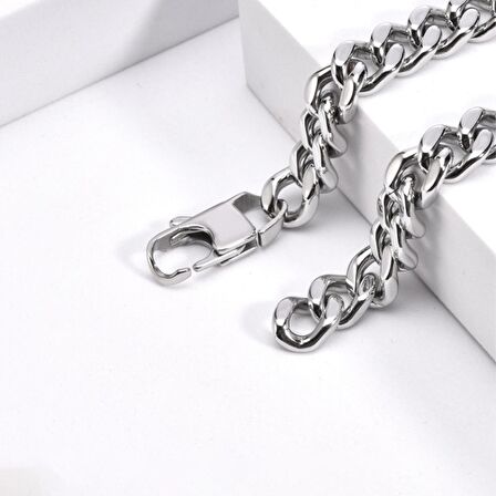 Chavin 8 mm. 20,5 cm. Gri Çelik Erkek Bileklik er06by