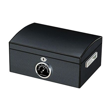 Falconetti Siyah Karbonfiber 2 Katlı Humidor Puro Kutusu rc05