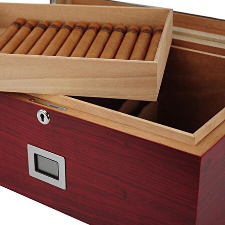 Falconetti 2 Katlı Dijital Camlı Humidor Puro Kutusu rc20