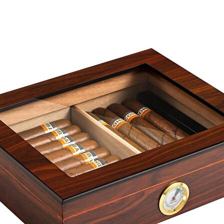 Falconetti Kahverengi Camlı Humidor Puro Kutusu rc06khv