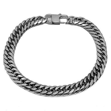 Chavin 8 mm. 20,5 cm. Gri Çelik Erkek Bileklik er11