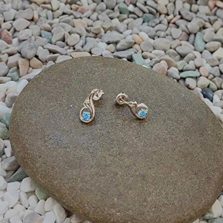 Chavin Topaz Melek Kanadı 0.02 carat Pırlanta Gümüş Küpe er22