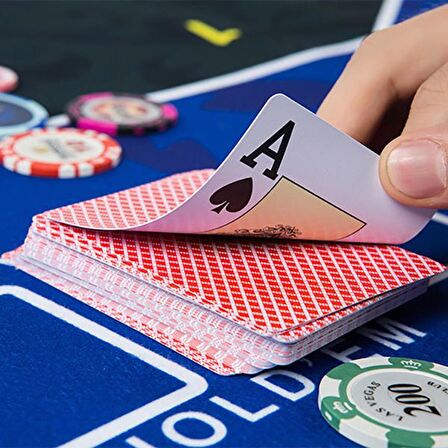 Kırmızı Jumbo Pvc Su Geçirmez Jumbo Blackjack iskambil Oyun Kağıdı cin385kr