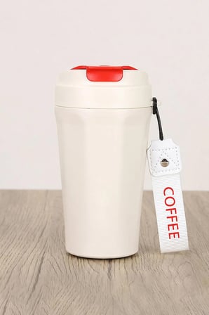 Komple 304 L Çelik Beyaz 410 ml Kahve El Termos Mug cin398by