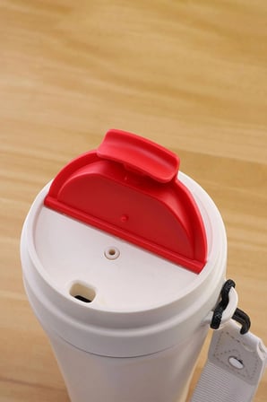 Komple 304 L Çelik Beyaz 410 ml Kahve El Termos Mug cin398by
