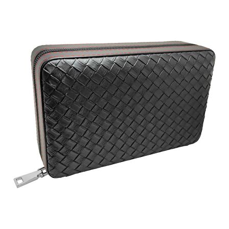 Falconetti Siyah Hasır Desen Deri Seyahat Humidoru kb92sy