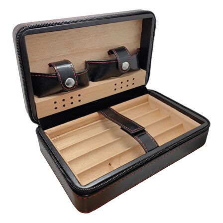 Falconetti Siyah Hasır Desen Deri Seyahat Humidoru kb92sy