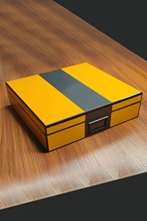 Falconetti Sarı Karbon Fiber Humidor Puro Kutusu rc60