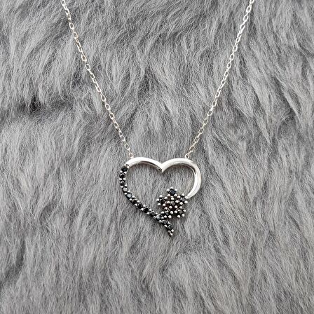 Chavin Kalp Kartanesi Kar Tanesi Zirkon Taşlı Gümüş Kolye ct34by