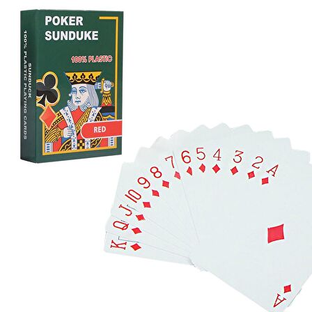 Kırmızı Pvc Plastik Su Geçirmez iskambil Poker Oyun Kağıdı cin444kr