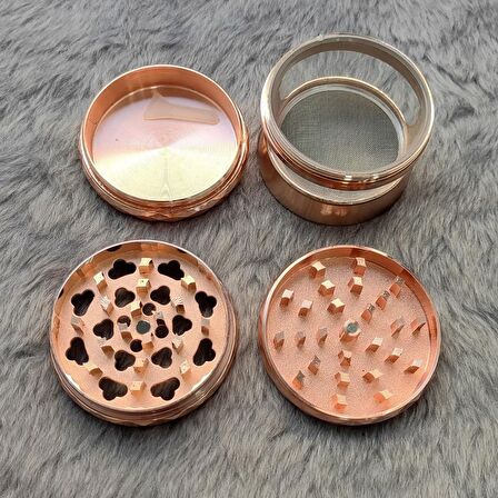 63 mm. Rose Pencereli Tütün Baharat Herbal Öğütücüsü Parçalayıcı rc80rs
