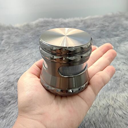 63 mm. Gri Pencereli Tütün Baharat Herbal Öğütücüsü Parçalayıcı rc80gr