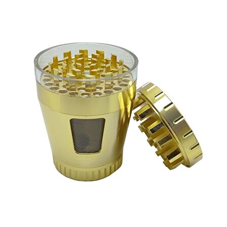 50 mm. Gold Pencereli Tütün Baharat Herbal Öğütücüsü Parçalayıcı rc82gld