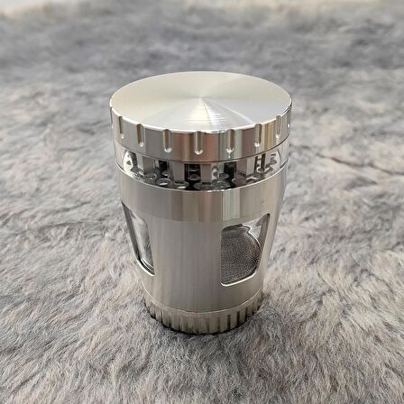 50 mm. Silver Pencereli Tütün Baharat Herbal Öğütücüsü Parçalayıcı rc82slv