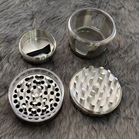 50 mm. Silver Pencereli Tütün Baharat Herbal Öğütücüsü Parçalayıcı rc82slv