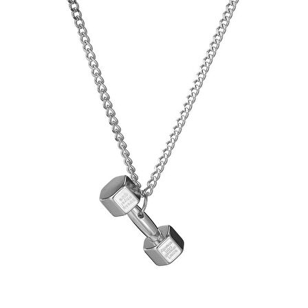 Chavin Gri Dambıl Halter Dizayn Çelik Erkek Kolye et94