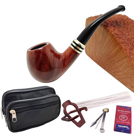 Falconetti  Kahverengi Sandalwood Parlak Ahşap Pipo Seti rc94-takim