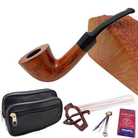 Falconetti  Kahverengi Sandalwood Parlak Ahşap Pipo Seti rc93-takim