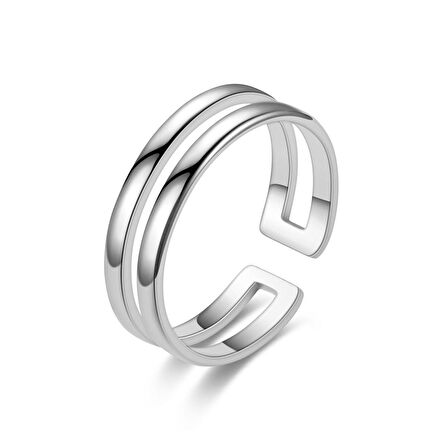 Chavin 5 mm. Çelik Ayarlanabilir Gri Bayan Yüzük eu29by