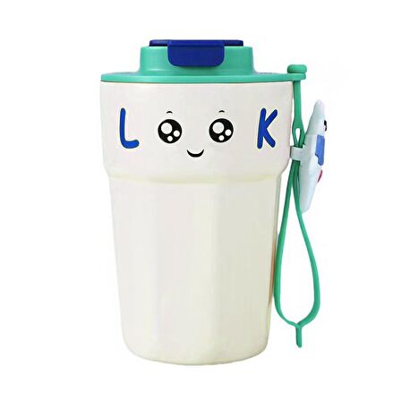 316 L Çelik Krem 420 ml Kahve El Termos Mug cin485by