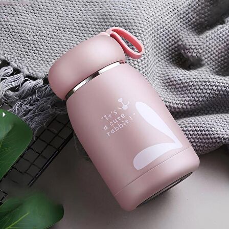 Pembe 304 Çelik 320 ml Bebek Mama Saklama Termosu Mug cin493pm