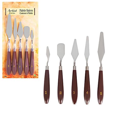 5 Parça Resim Spatula Seti Boya Palet Bıçağı Painting Knife cin549