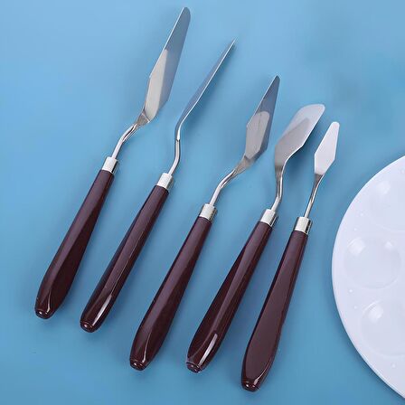 5 Parça Resim Spatula Seti Boya Palet Bıçağı Painting Knife cin549