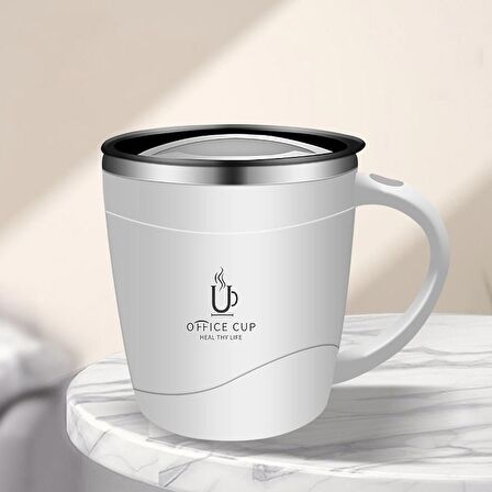 304 L Çelik Beyaz Sıcak Soğuk 500 ml Kahve El Termos Kupa Mug cin558by