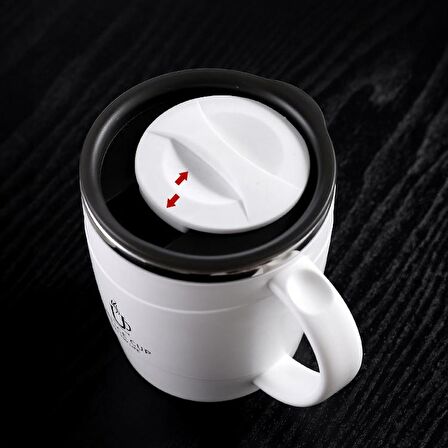 304 L Çelik Beyaz Sıcak Soğuk 500 ml Kahve El Termos Kupa Mug cin558by