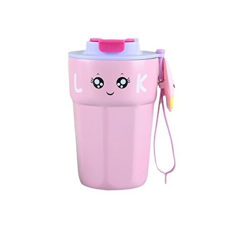 316 L Çelik Pembe 420 ml Kahve El Termos Mug cin485mr