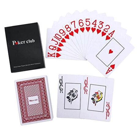 Kırmızı Pvc Plastik Su Geçirmez Jumbo Blackjack iskambil Oyun Kağıdı cin642kr