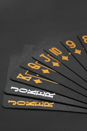 Siyah Dolar iskambil Kağıdı Pvc Su Geçirmez Oyun Kağıdı cin383sy