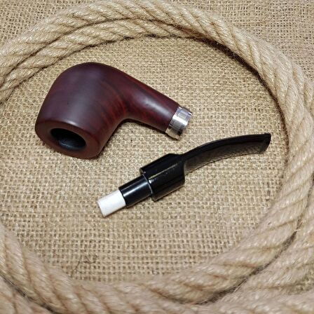 Falconetti 9 mm. Metal Bilezikli Ebony Ahşap Pipo Seti py71-takim