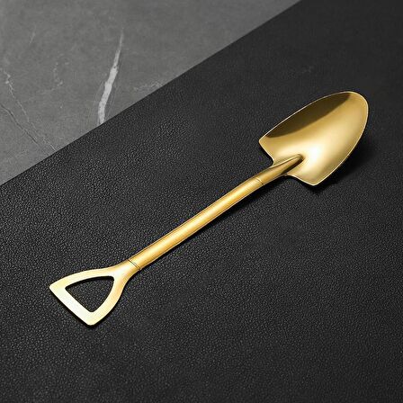 Çelik 6 Adet Düşük Kalite Gold Kürek Tatlı Meyve ve Dondurma Kaşığı cin754sr-6
