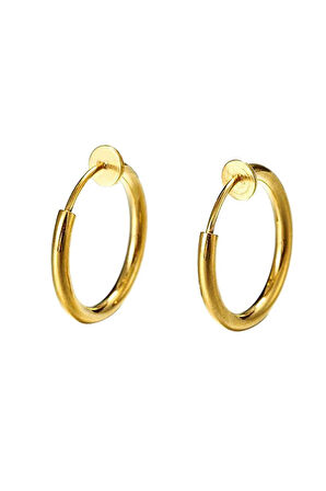 Chavin 12 mm Çelik Gold Deliksiz Kulaklar için Yaylı Kapama Küpe ev25sr-12