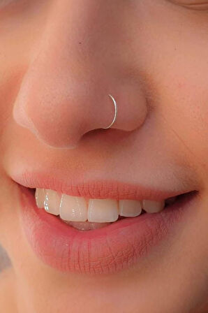 Chavin Çelik Silver Deliksiz Halka Burun Hızma Geçirme Piercing ev26by