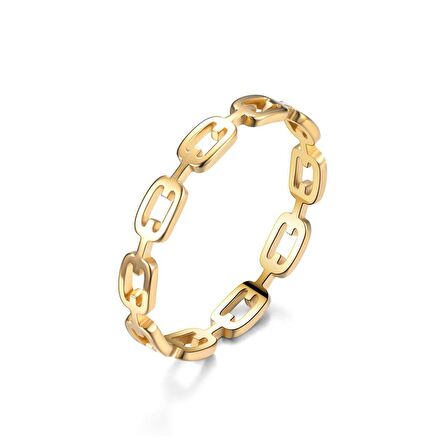 Chavin Çelik Gold Zincir Model Bayan Yüzük ev28sr