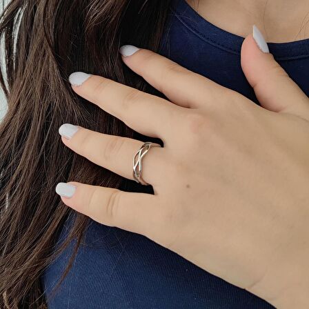 Chavin Çelik Silver Sarmal Model Kadın Yüzük ev29by