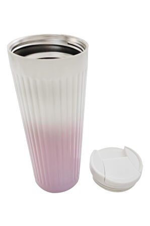 Komple 304 L Çelik Pembe 6 oz 500 ml Kahve Termos Mug cin892pm