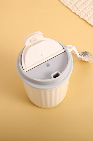 316 L Çelik 450 ml Krem Renk El Termos Mug cin915by