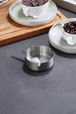 Çelik 8 cm Kafe Restaurant Lokanta Yuvarlak Kül Tablası Küllük cin814