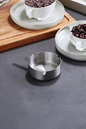 Çelik 8 cm Kafe Restaurant Lokanta Yuvarlak Kül Tablası Küllük cin814