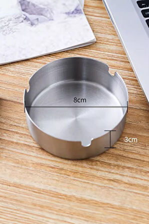 Çelik 8 cm Kafe Restaurant Lokanta Yuvarlak Kül Tablası Küllük cin814